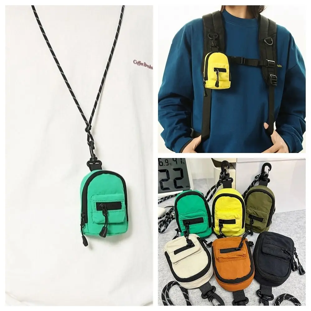 

Nylon Hanging Neck Coin Purse Korean Style Crossbody Bag Lanyard Shoulder Bag Earphone Storage Bag Hip Hop Lipstick Earphone Bag