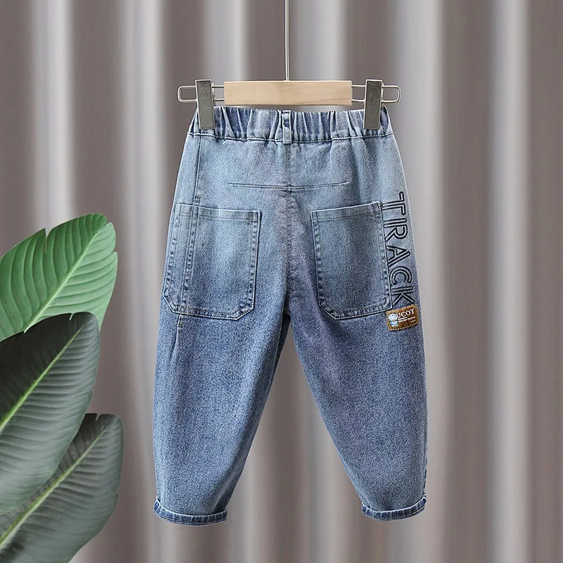 

Джинсы для маленьких мальчиков, новые детские джинсовые штаны для мальчиков, прямые брюки, весенне-осенние детские повседневные штаны для детей 2–10 лет