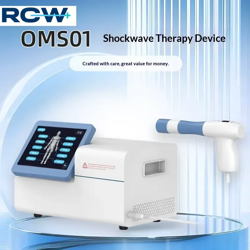 RCW SWIDA SD-OMS01 Shockwave Therapy Device Handheld Ballistic Pneumatic Dual Control HD Touchscreen Chrome Alloy Muscle