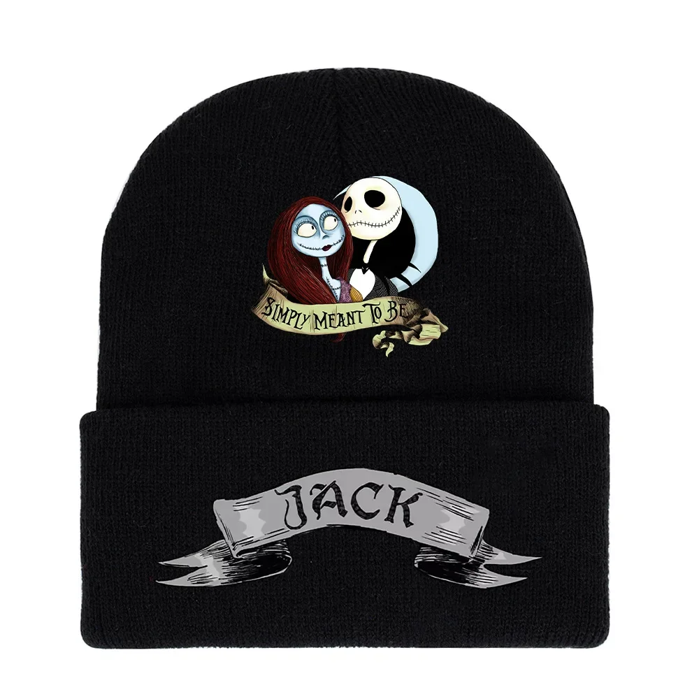 Pesadilla antes de Navidad Jack Skellington Sally gorro tejido hip-hop Halloween hombres mujeres cálido gorro de Anime regalo de invierno