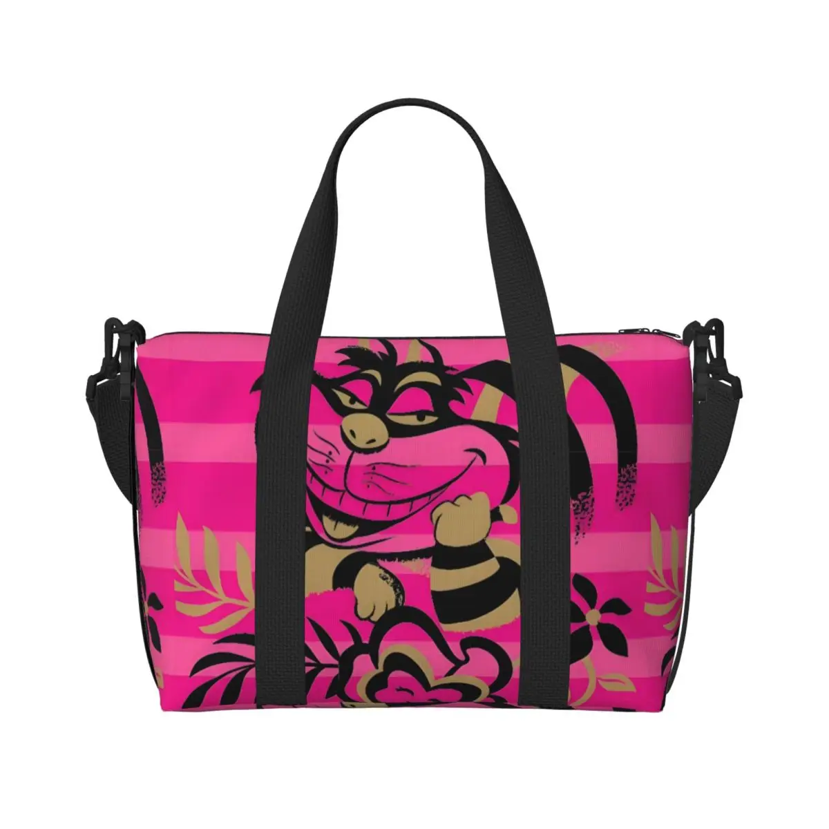 

Custom C-Cheshire Cat Groceries Tote Shopping Bags Women Large Capacity Gym Beach Travel Bags