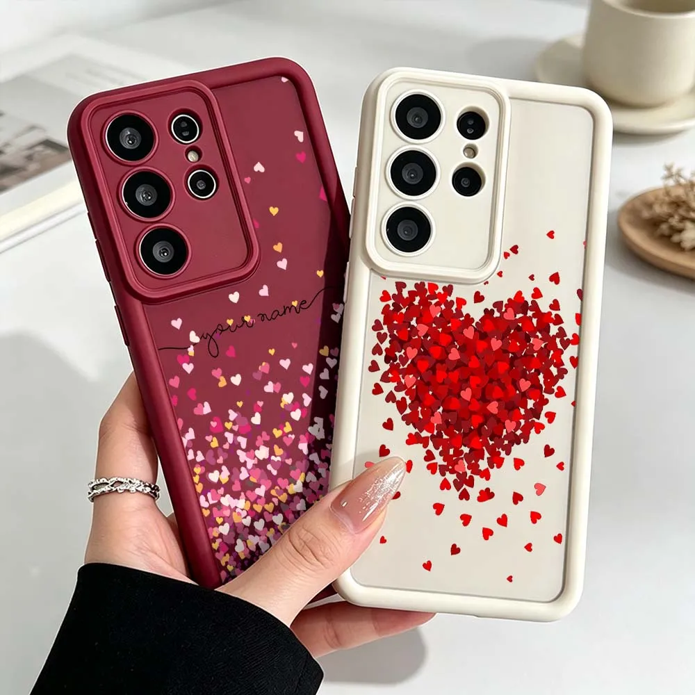 Innovative Heart Pattern Cover For Samsung Galaxy S26 S25 S24 S23 S22 S21 S20 Ultra Plus FE Eye Ladder Silicone Phone Case