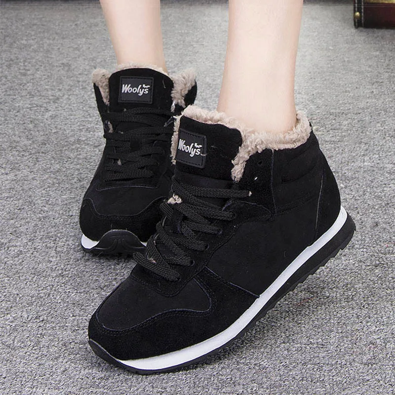 Women Shoes Women\'s Fur Shoes For Winter Sneakers Couple Winter Shoes Unisex Casual Sneaker Female Footwear Tennis Plus Size 46