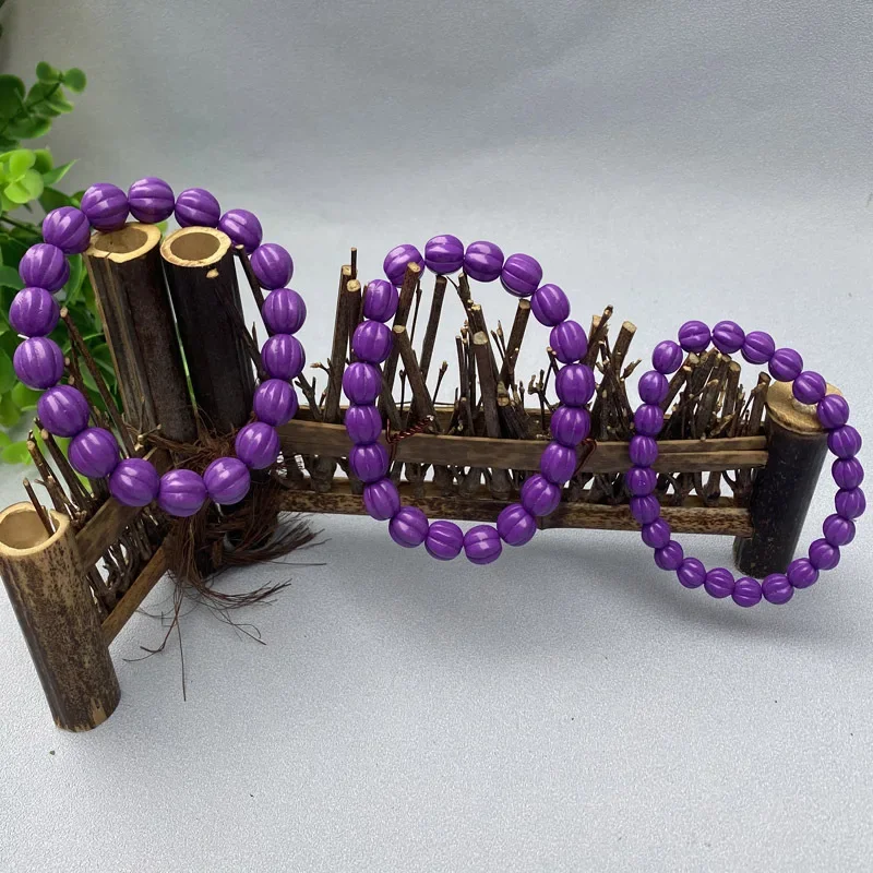 Pumpkin Bead Bracelet Imitation Purple Mica Single Multi Circle Beaded Sweater Chain 108 Beads