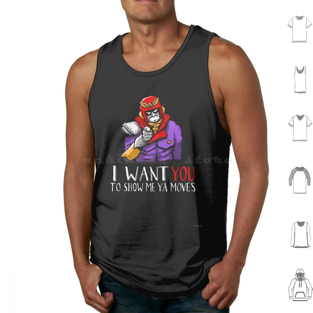 Show Me Ya Moves Tank Tops Print Cotton Gaming Video Games Captain Falcon Ronan Lynam Show Me Ya Moves Show Me Yo