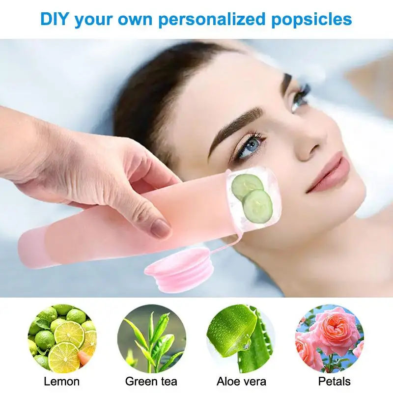 New Silicone Cube Tray Shape Ice Roller Face Facial Freezing Reusable For Reducing Puffiness Enhancing Skin Care Facial Massage