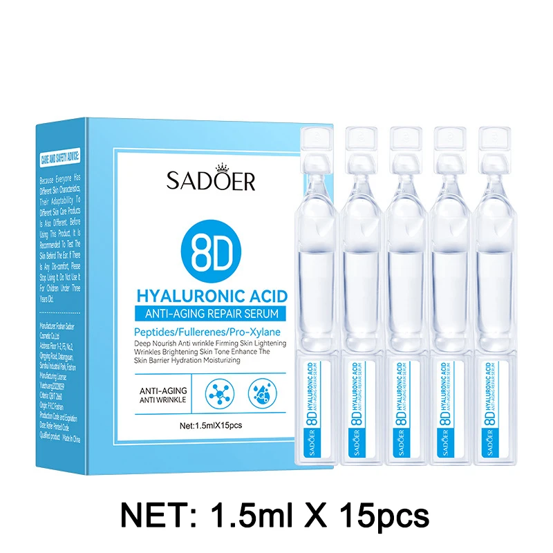 مصل حمض الهيالورونيك للوجه رطب العطاء البشرة تغذي عميق Fullerenes الكولاجين مصل مرن اشراق رفع العناية بالبشرة الكورية