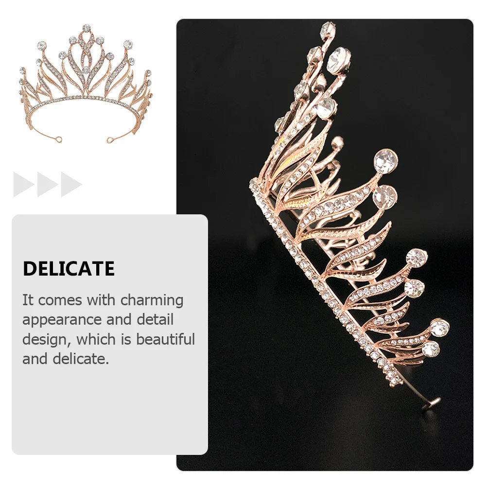 

1Pcs Bride Crown Exquisite Alloy Tiara Lightweight Wedding Headdress Elegant Bridal Crown Prop for Banquet Photo Party