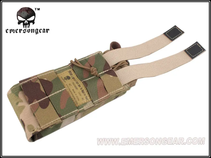Emersongear 전술 잡지 파우치 전투 5.56 권총 싱글 오픈 탑 매거진 파우치 EM6361