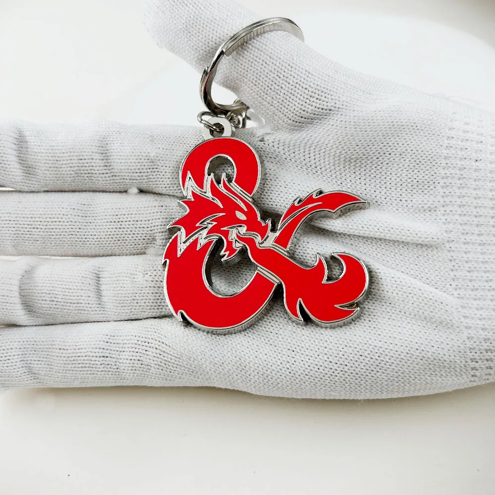 DnD Dragon Logo Keychain RPG Game Peripheral Key Ring Gamer Collect Souvenirs Pendant view 5