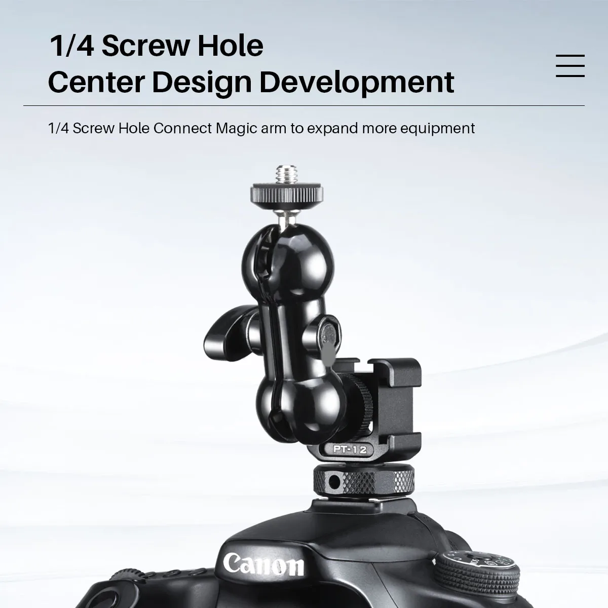 Ulanzi PT-12 Triple Kalten Schuh 1/4'' Schraube Adapter Verlängern Mikrofon Füllen Licht Monitor Magie Arm DSLR Kamera Zubehör