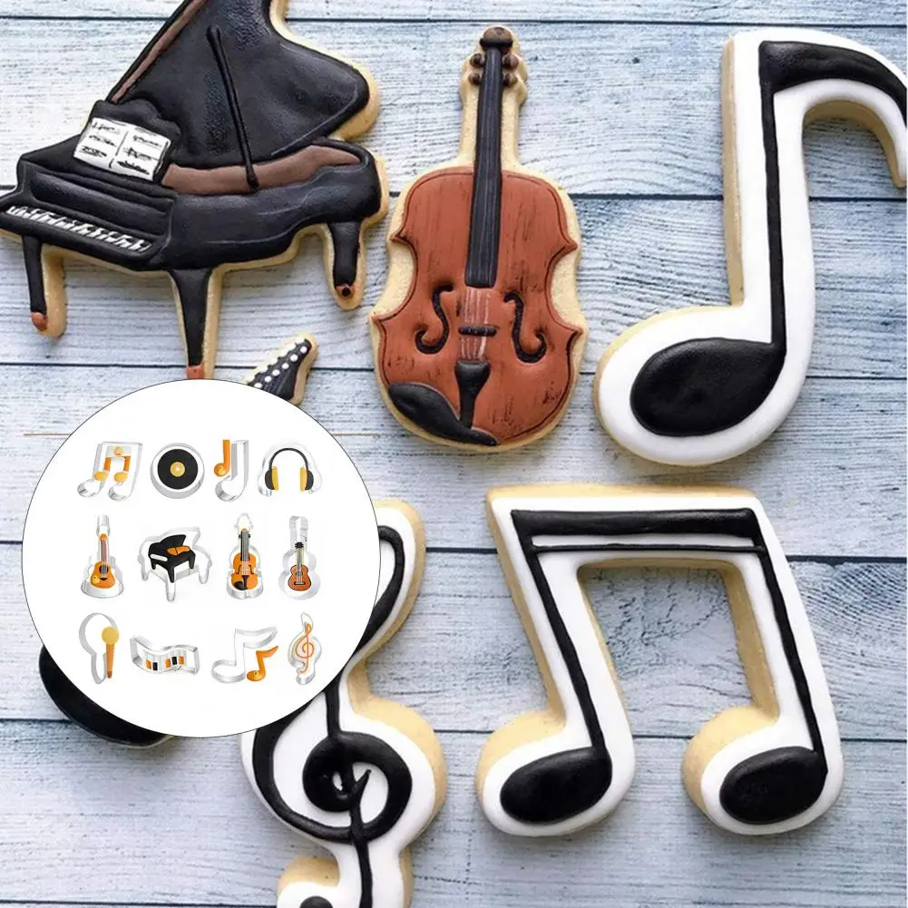 Stainless Steel Musical Instrument Cook Mold High Temperature Cake Fondant Cookie Sandwich Baking Music Note Biscuit Cutters