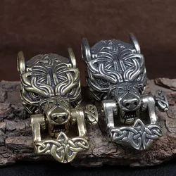Armor Wolf Warrior Brass Buckle EDC Outdoor DIY Woven Paracord Survival Bracelets Supplies Accessories Retro Umbrella Rope Beads