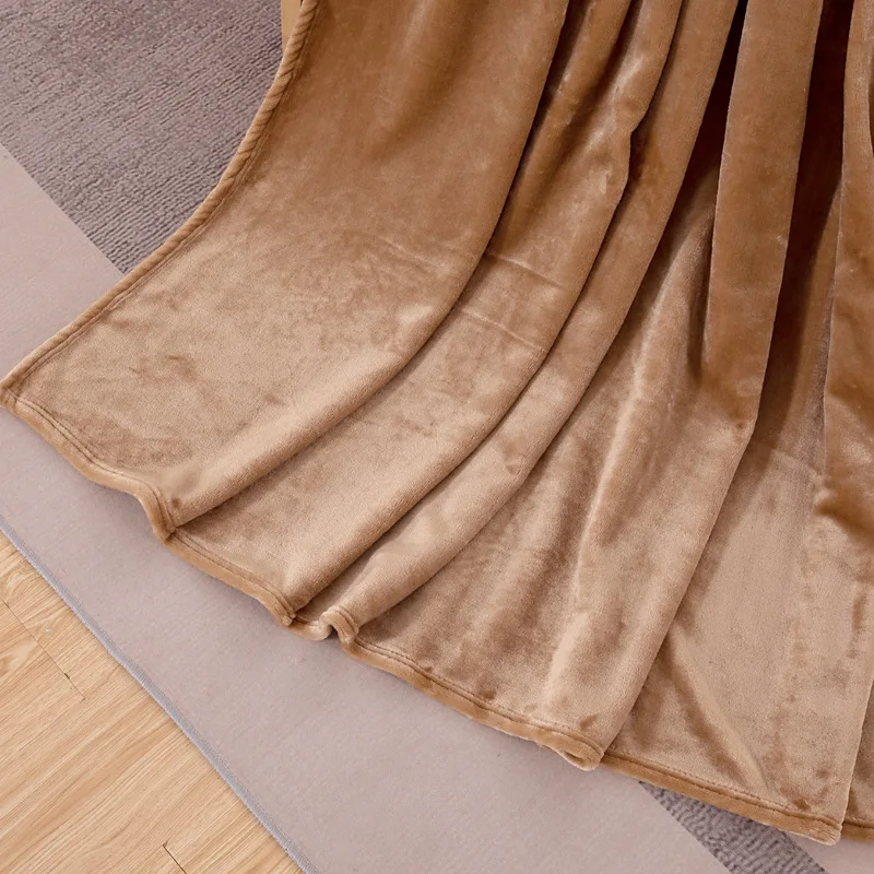 Winter Warm Bed Blanket Single Double Bed Cover Coral Velvet Yoga Office Blanket Thickened Sofa Air Conditioning Nap Cover Blank