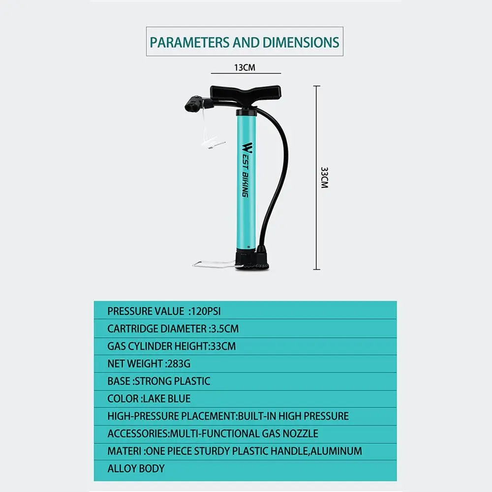 Draagbare aluminium fietsaccessoires 120PSI Mini multifunctionele fietspomp Bandenpomp Fietspomp Fietspomp