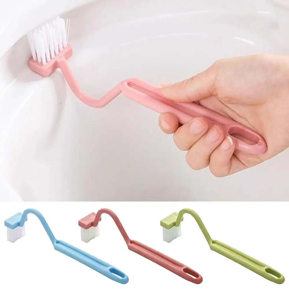 Creative Long Handle Plastic Toilet Brush - No Dead Corners S-Shaped Bathroom Gap Cleaning Brush for Household Hygiene
