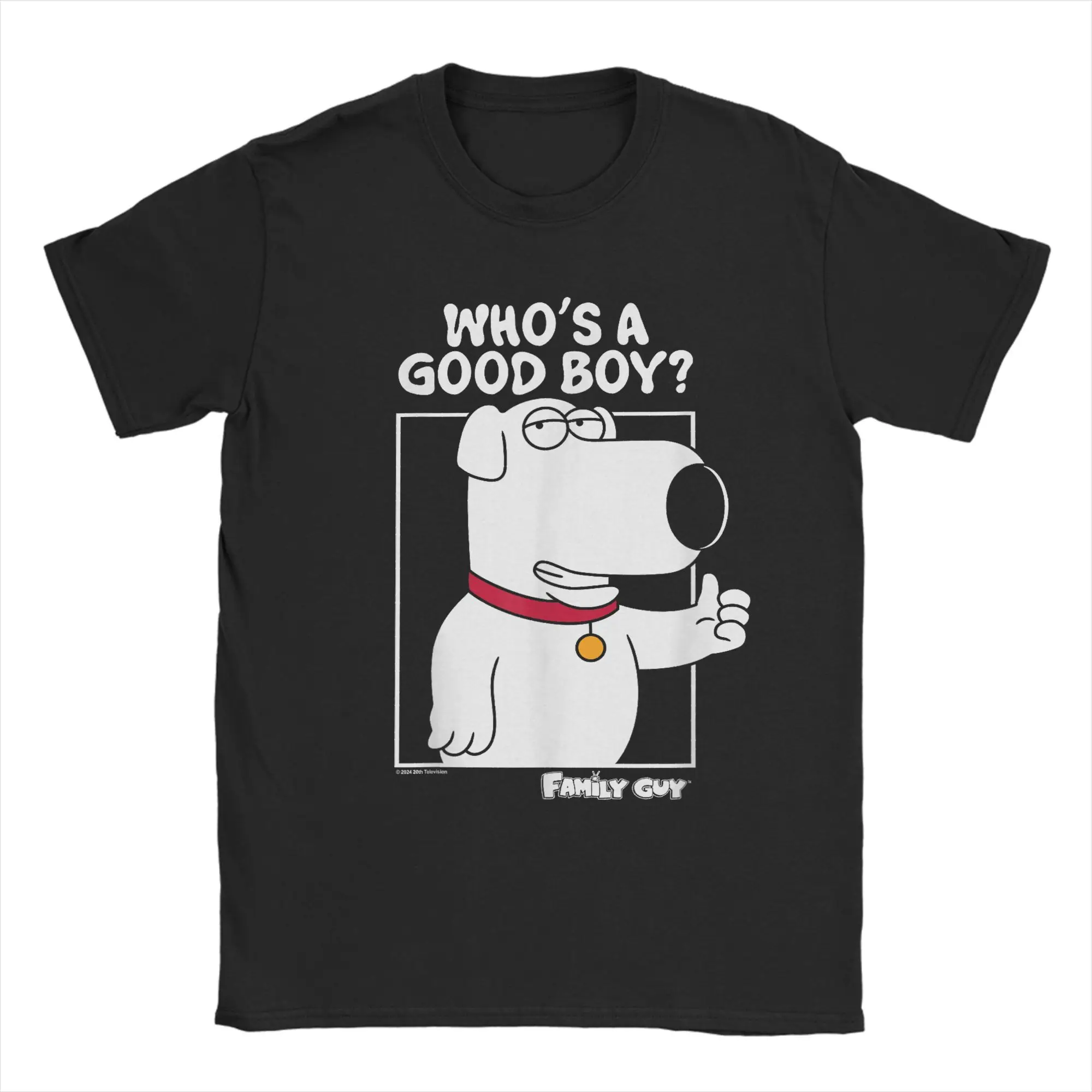Families Guys Brian Griffin T Shirt Men 100% Cotton Funny T-Shirt Crewneck Who's A Good Boy Tees Short Sleeve Clothing Original