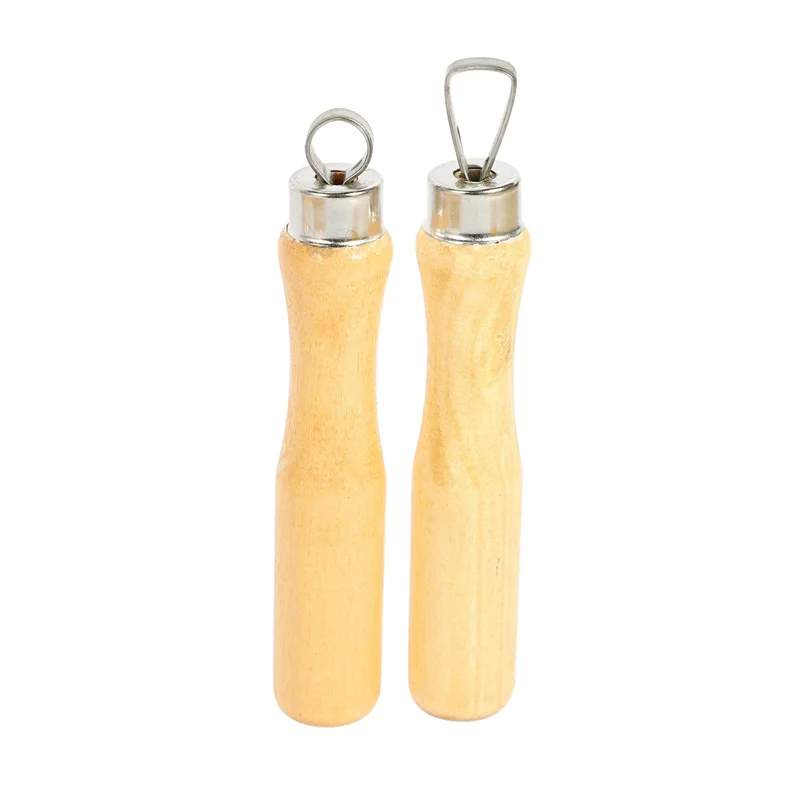 

EDT-Metal + Wood Thick Handle Flat Wire Cutter Clay Pottery Sculpting Tool Set Pack Of 20
