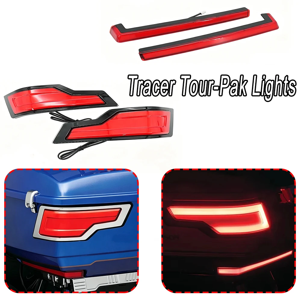 

Motorcycle Accessorie Tracer Tour Pack Chrome Rear Lights For Harley Touring Road Electra Glide Ultra Classic FLHTCU 2014-2022