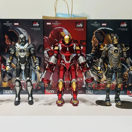 

2024, оригинальные фигурки Marvel Iron Man 1/10 Mk24 Mk22 Mk41 Mk47, коллекция игрушек, крутые украшения, подарок для детей