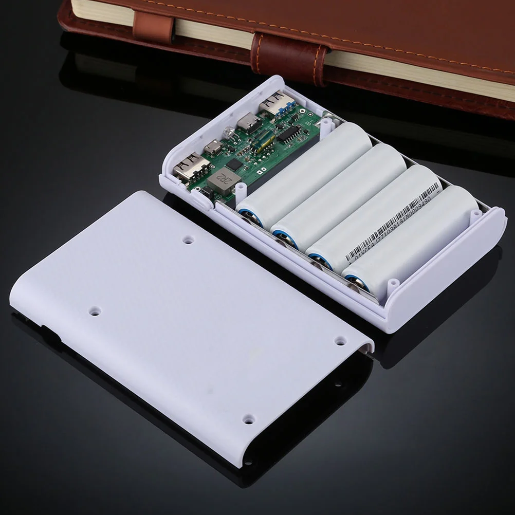 

4-Slot 18650 Power Bank DIY Box Durable Scratch Resistant Portable Mobile Box USB Output LED Indicator