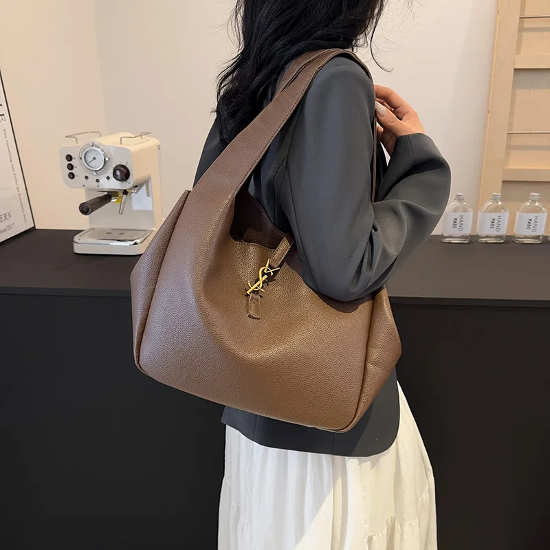 

​2025 New Women's Solid Color Tote Bag, Large Capacity Bucket Shoulder Purse, Spring Casual Crossbody Bag, Chic & Spacious​