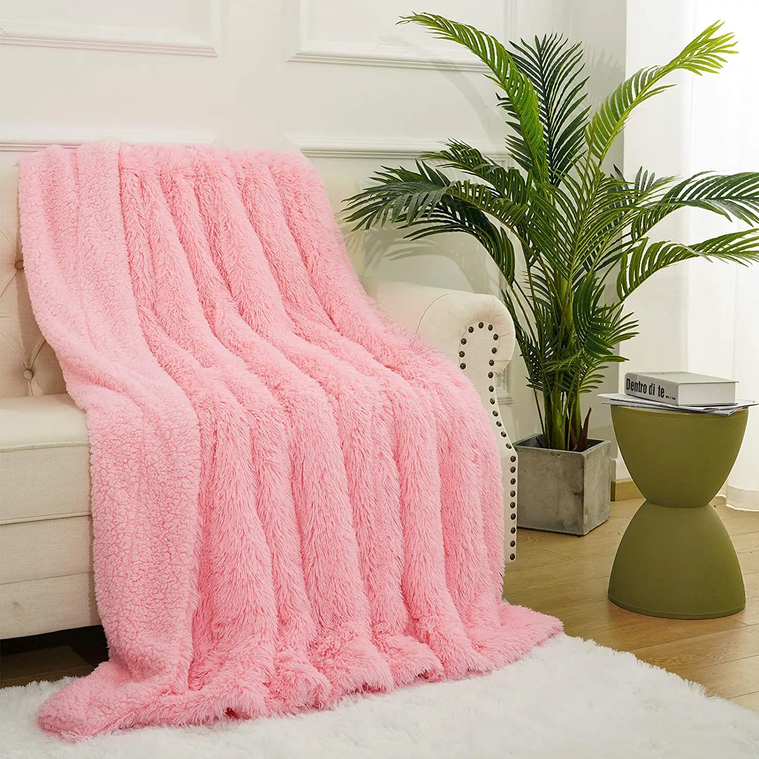 Fluffy Blanket Bedspread Leopard Throw Blanket Solid Color For Sofa Couch Decorative Shag Plush Bed Cover Blanket Home Decor