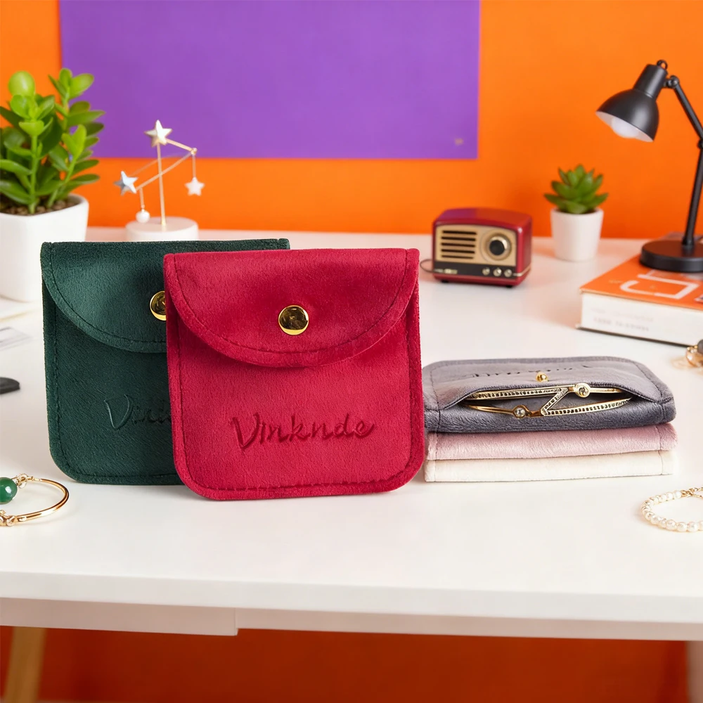 الأزياء المغلف مجوهرات المفاجئة كيس مزموم من جلد الغزال أكياس تغليف المجوهرات هدية الزفاف المخملية للأقراط قلادة سوار خواتم