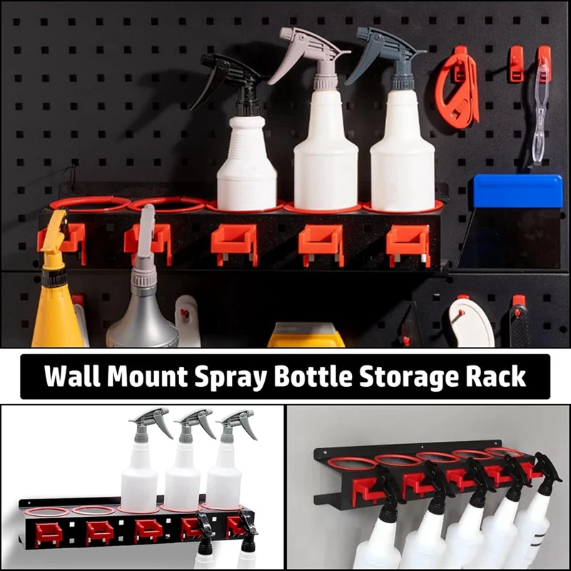 Squirt Bottle Holder Wall Mount, Squirt Can Holder Car Detailing Organizer With Car Detailing Brush Set