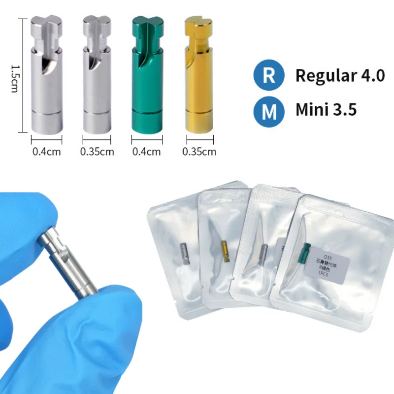 

4pcs Titanium Alloy Dental Implant Analog Plaster Fixture Mini 3.4 Regular 4.0 Dentistry Lab Material Oral Care Accessories