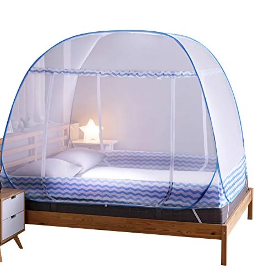 

Folding Mosquito Net Tent Canopy Curtains for Beds Pop Up King Size Portable Netting with Bottom Baby Adults L80XW72XH62inch