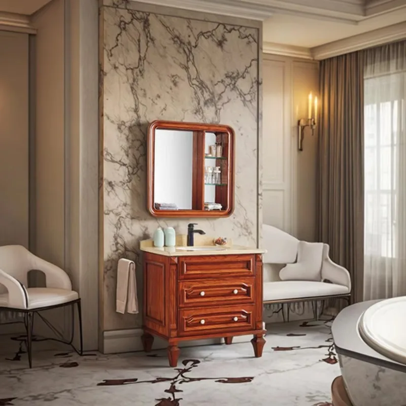 

Luxury Chinese-style lacquered ceramic basin panel smooth countertop frame mirror, suitable for hotel home