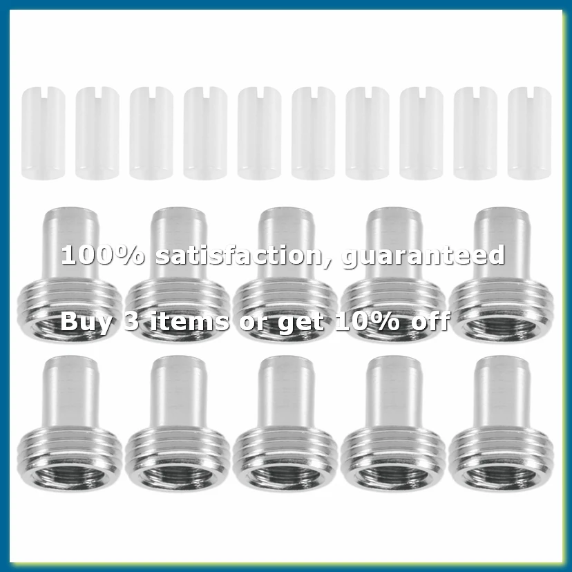 9Pack X(10Pcs Ceramic Tube Sleeves and 10Pcs Metal Head Connector Adapters for Fiber Optic Visual Fault Locator)
