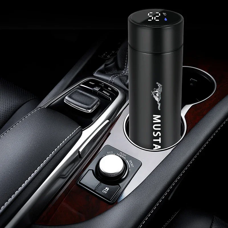 Intelligent Thermos Cup Smart Vacuum Temperature Display Water Bottle For Ford Mustang Raptor Fiesta Focus 2 3 4 Mondeo Ecosport