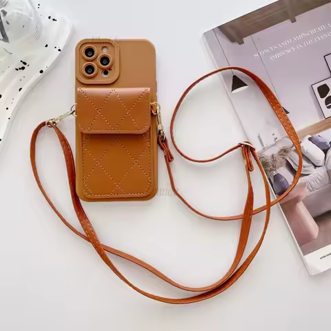 Wallet Stand Case for Samsung Galaxy S25 S24 S23 Ultra S22 S21 Plus S20 FE Note 20 Crossbody Cord Lanyard Strap Leather Cover