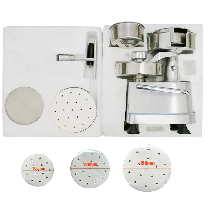 3-in-1 Replaceable Tray, Manual Hamburger Making Machine JKH-101315 Beef Patty Pressing Shrimp , Forming at One Time