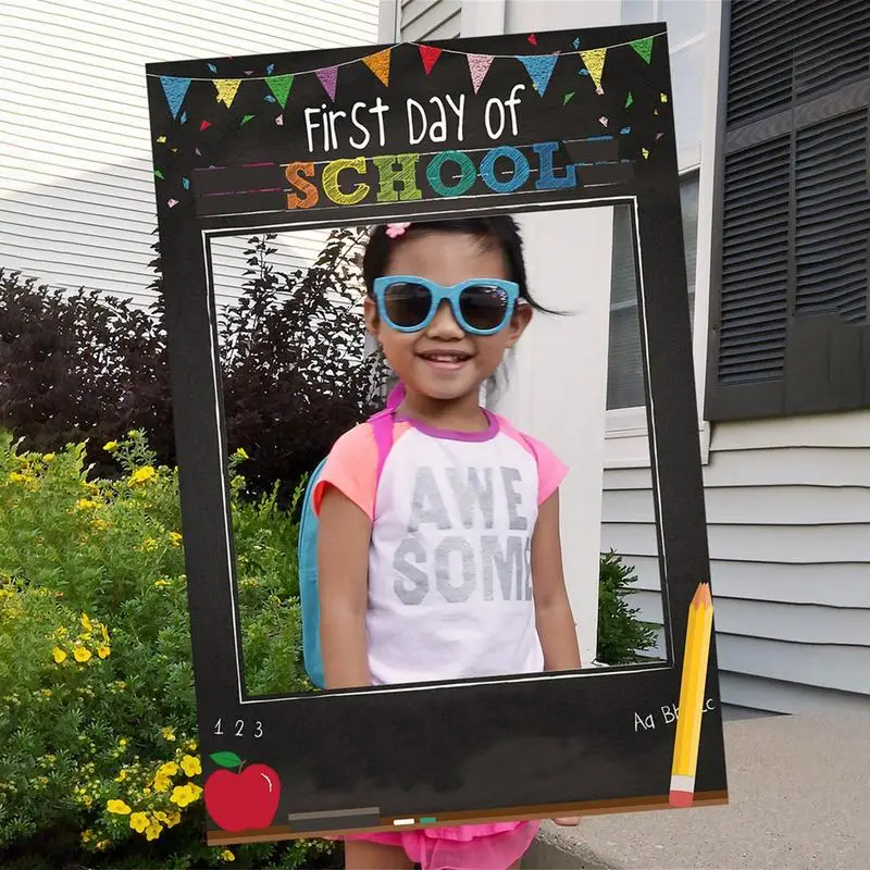 First Day Of School Chalkboard Party Photography Frame Kindergarten Preschool Back To School Photo Frame