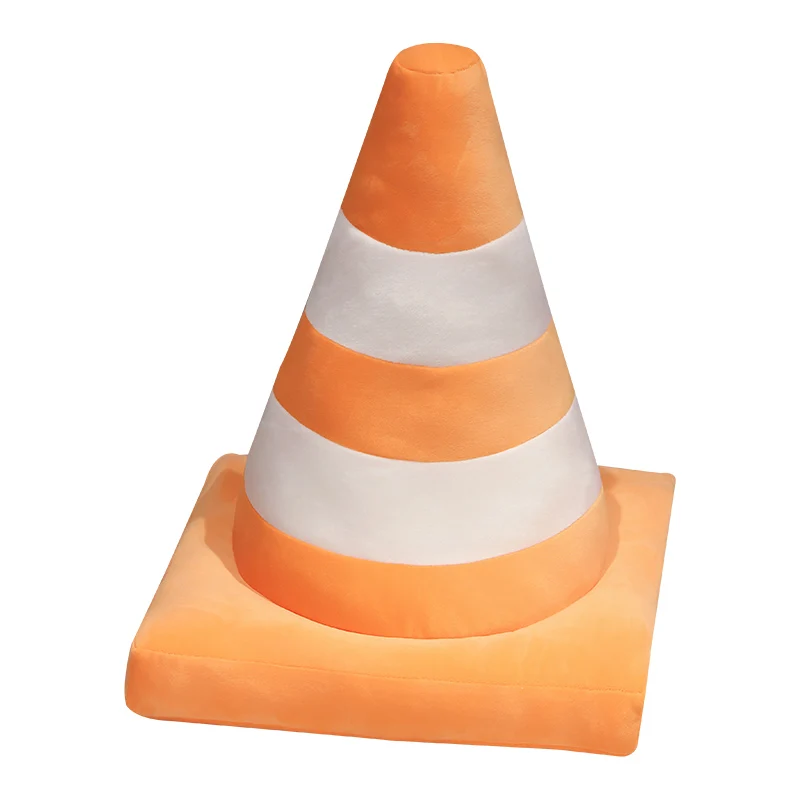 Funny Barricade Plush Pillow Traffic Cone Road Simulation Construction Cone Sign Cushion Pillow Doll Children's Play Toy