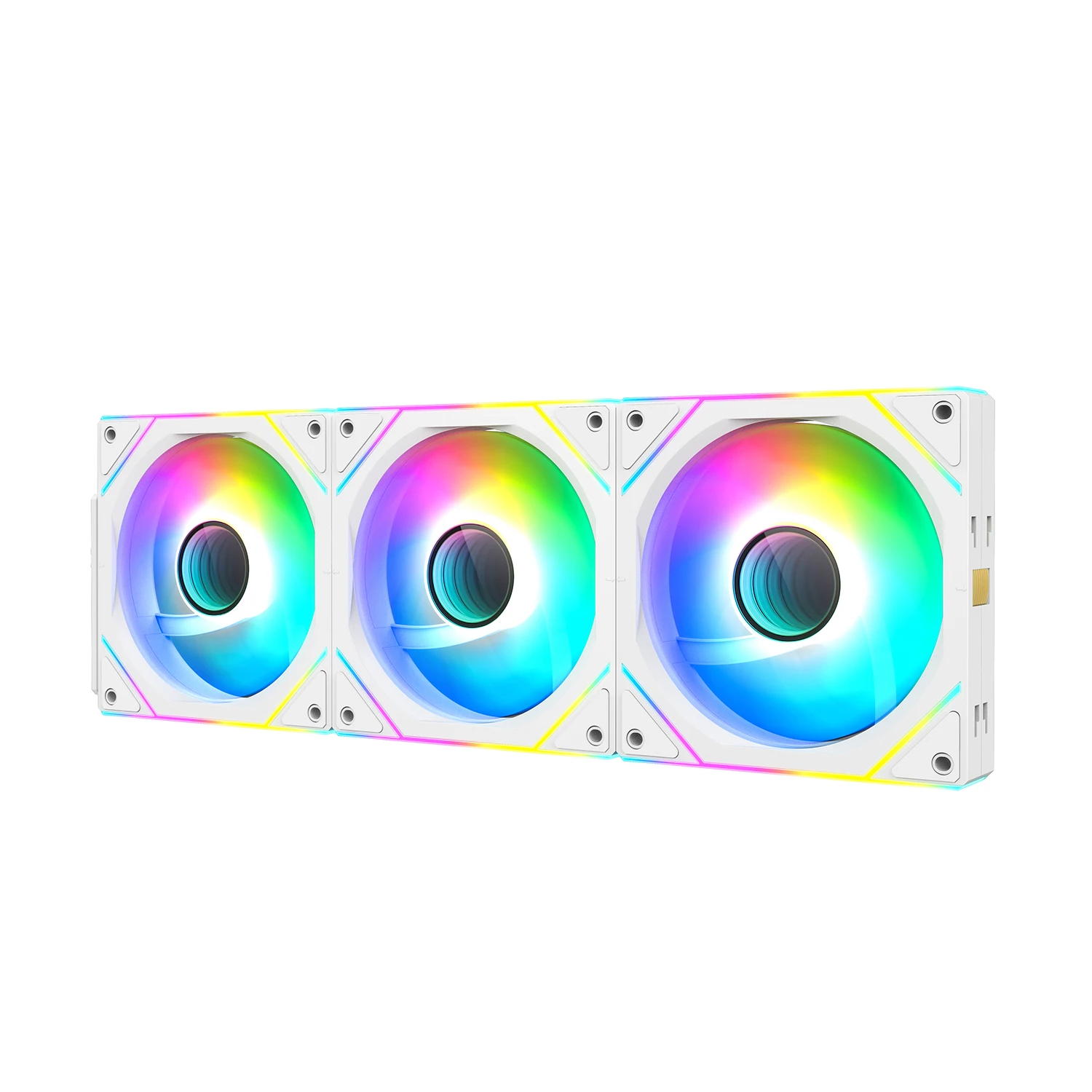 ICE Whale WX-2 와이어 스플라이싱 PC 케이스 쿨링 팬 ARGB 미러 사이클 조명 효과 600-1800RPM PWM 수냉 360mm 쿨러 팬