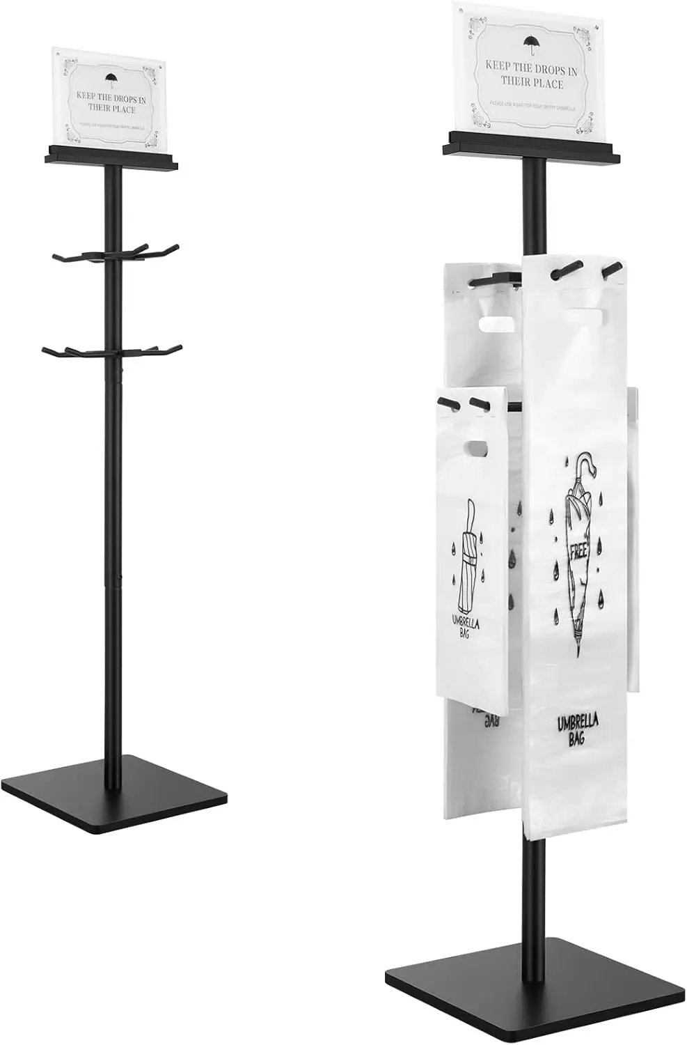 

Стойка для мокрых зонтов с 400 бесплатными одноразовыми пакетами для зонтов, держатель для зонтов для прихожей, одноразовые пакеты для зонтов двойного размера