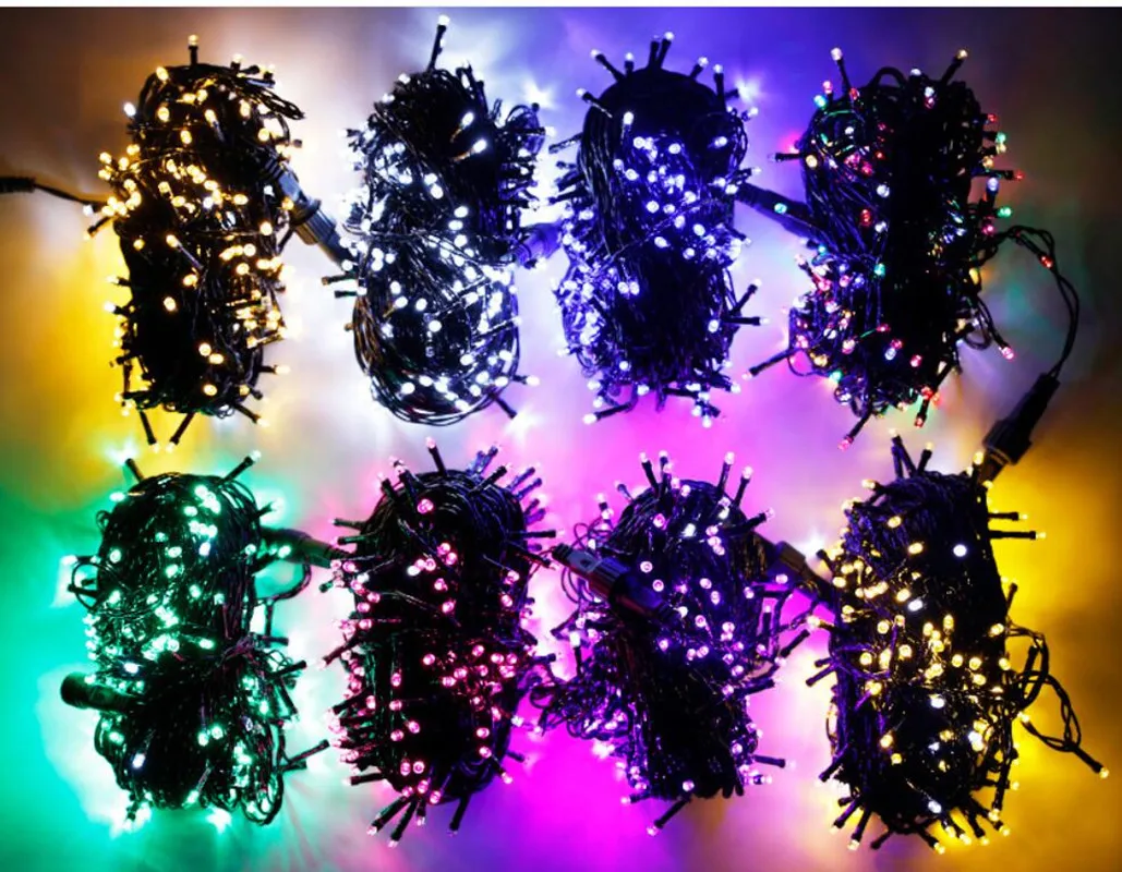 Imagem -03 - Impermeável Led String Lights Decoração de Natal Lâmpada ao ar Livre Preto Cabo Verde 20 m 200 Leds