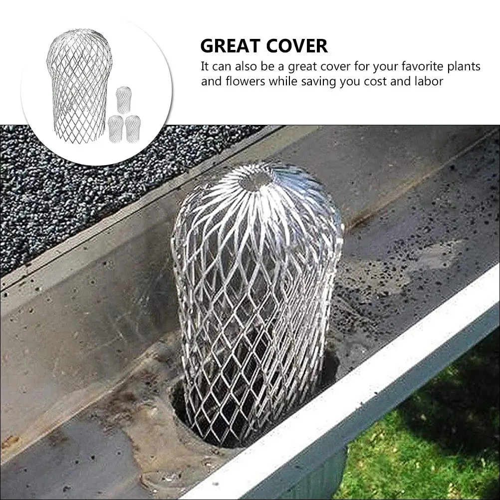 

4 Pcs Leaf Filter Gutter Mesh Drainage Grate Downspouts Wire Aluminum Cover Outdoor Canopy Gutters