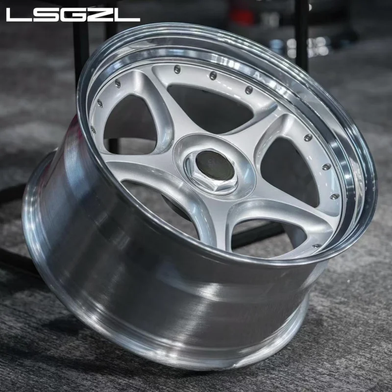 Hot-selling New Polishing 2-Piece Custom Passenger Car Rims Five Spoke Aluminum Alloy Forged Wheels 17-24 Inch 5x112 5x114.3