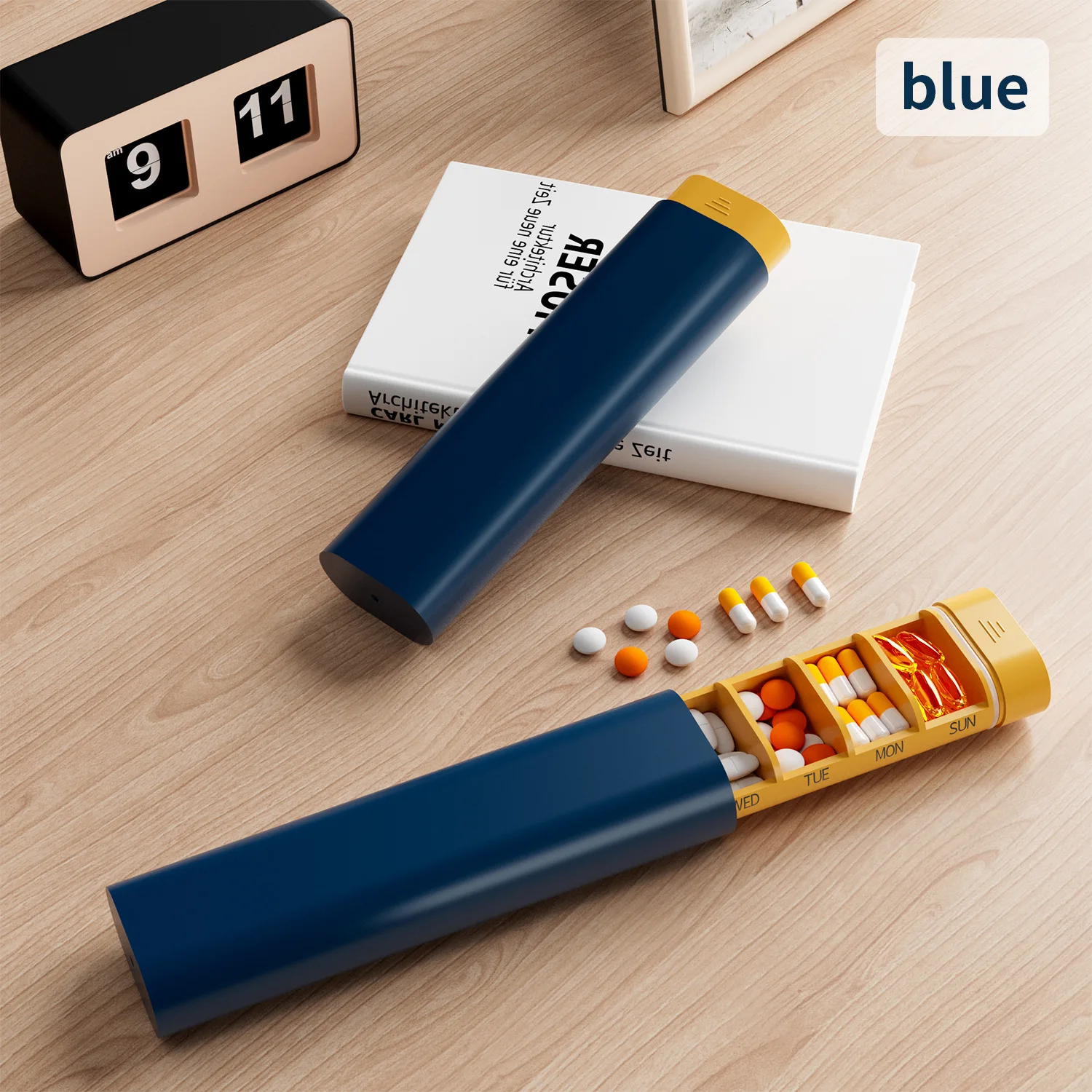 

Portable Weekly Dispensing Medicine Box, 7-day Travel Pill Box, Waterproof and Easy To Pull