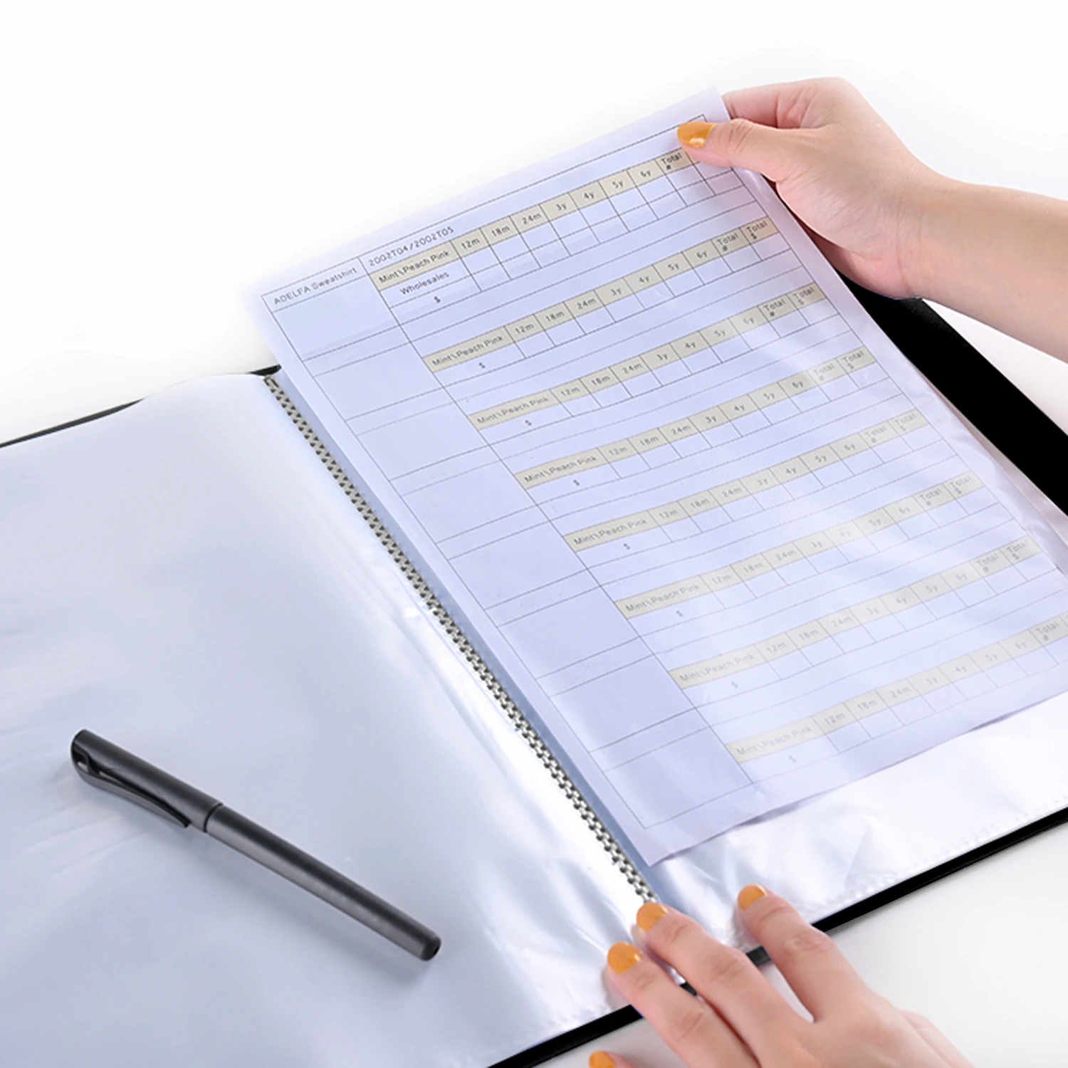 40-page black information book extra-thick loose-leaf folder music folder pregnancy test paper storage bag for students