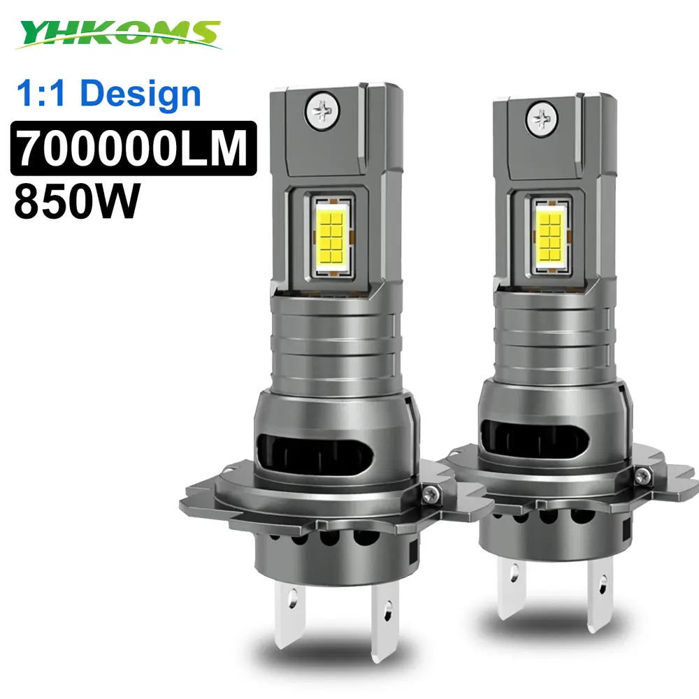 YHKOMS H7 LED Lâmpada de farol Mini sem fio 60W 20000LM 6000K CSP para farol de carro Lâmpadas de diodo automático H7 Turbo Led 12V Automóvel