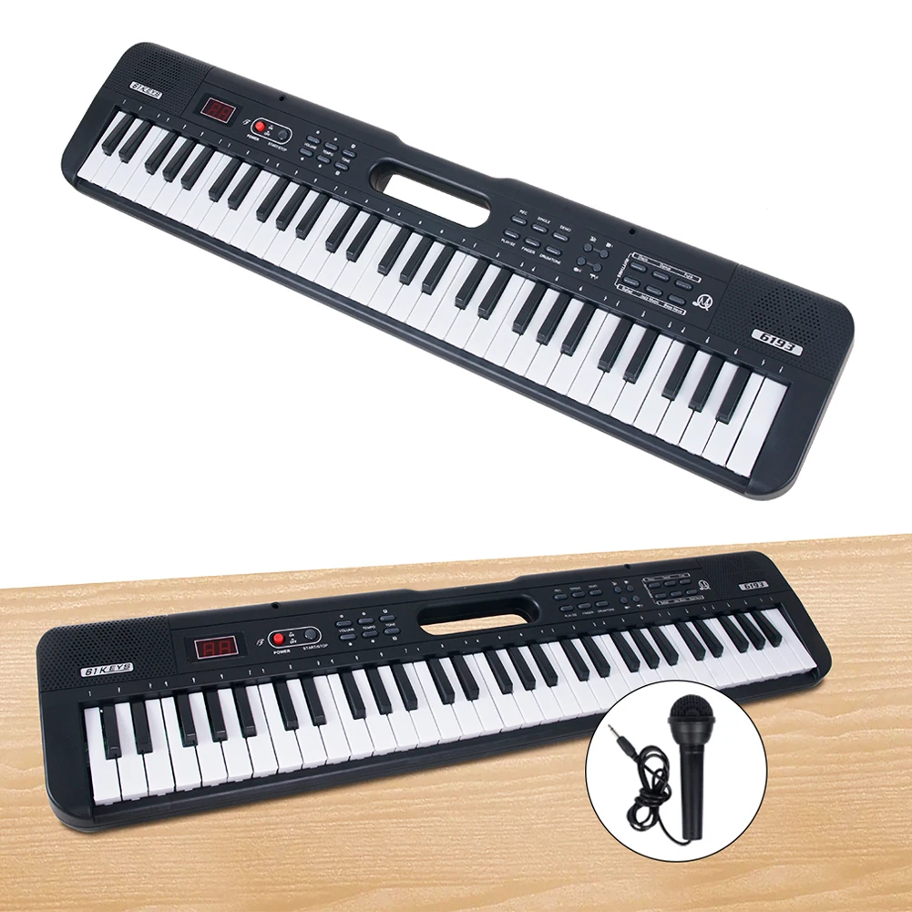 Portable 61 Keys Digital Music Electronic Keyboard Kids Multifunctional Electric Piano for Piano Student Musical Instrument