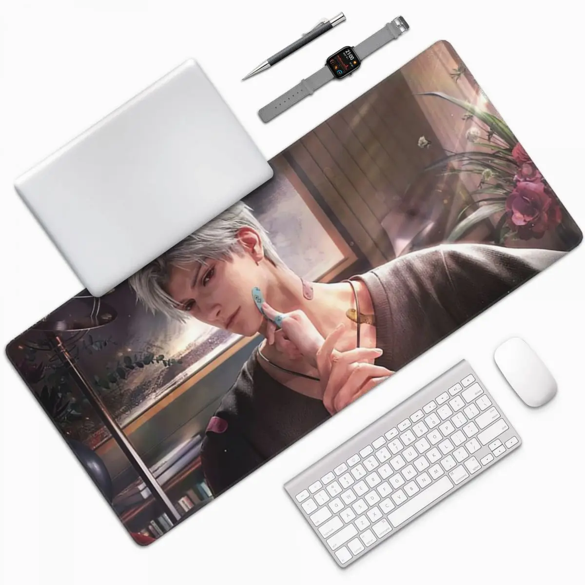 Love And Deepspace Sylus Game Large Mouse Pad Computer Keyboard Mouse Mat Gamer PC Laptop Desk Mat Office Accessories Table Mats