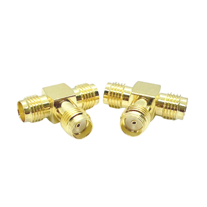 Antenna Adapter SMA Female to Dual SMA Female Connector T Type 3 Way Splitter Converter for FPV IP Camera