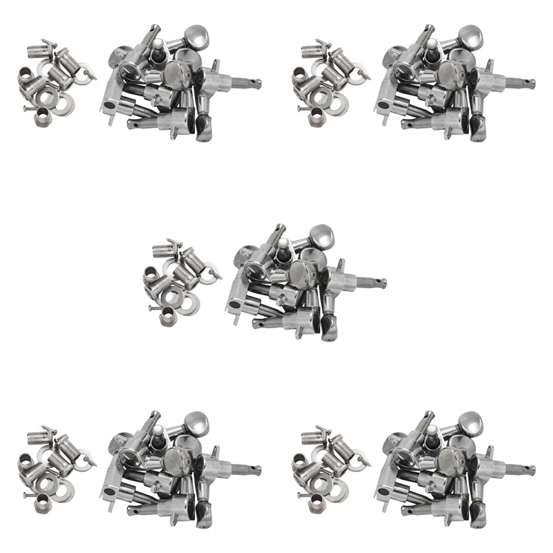 

Quality 5X Fleur Tuning Pegs / Strings For Stratocaster / Tele / Acoustic Guitar 6L Silver